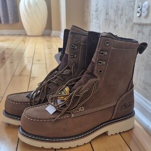 ADT Men's Tan Leather Lace-Up Boots